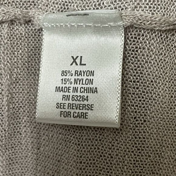 Dress Barn Open Front Cardigan Size XL Light Weight Soft Beige - Picture 6 of 7